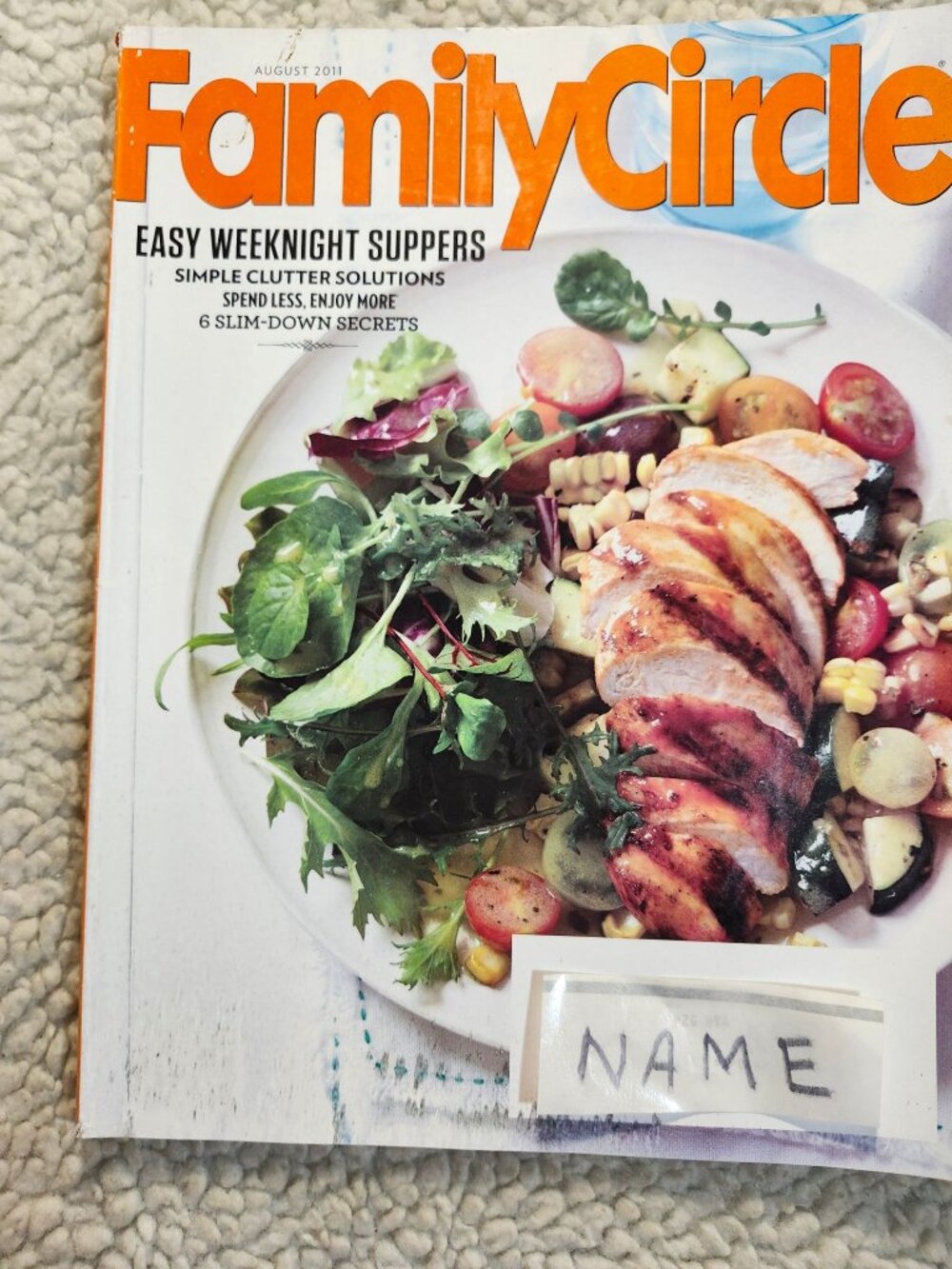 Family Circle Magazine August 2011 Food Cooking Recipes Issue Cover